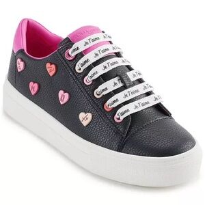 NWOT KARL LAGERFELD PARIS Women's Cate Heart Pins Lace-Up Sneakers 10 M Casual